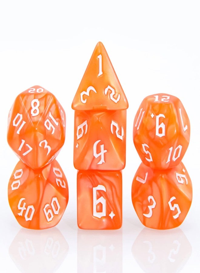 HD DND Dice Set RPG Polyhedral Dice Fit Dungeons and Dragons(D&D) Pathfinder (Orange) - Image 2